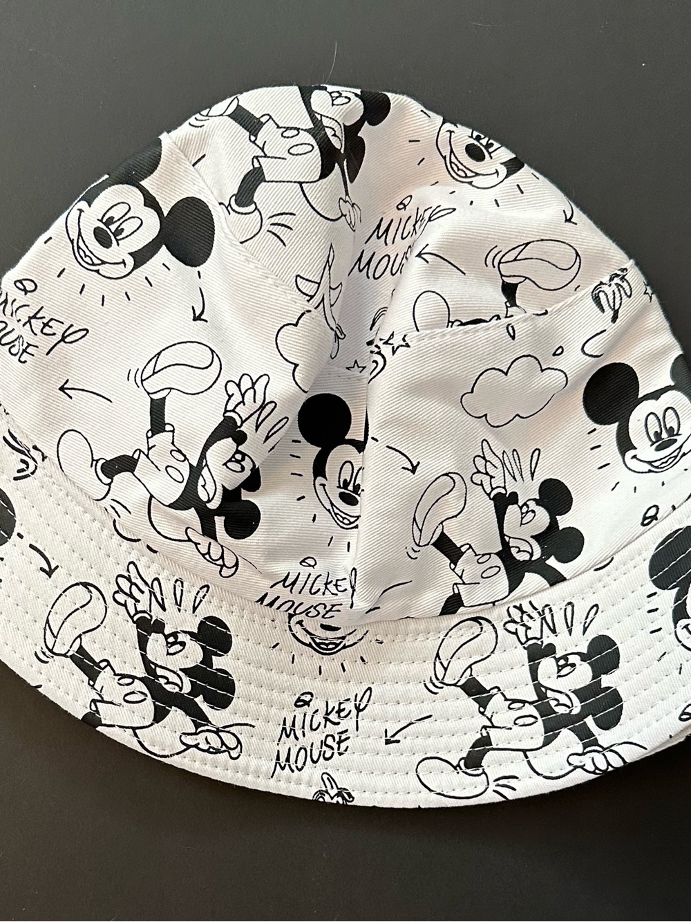 Disney Black & White Mickey Mouse Bucket Hat for Kids